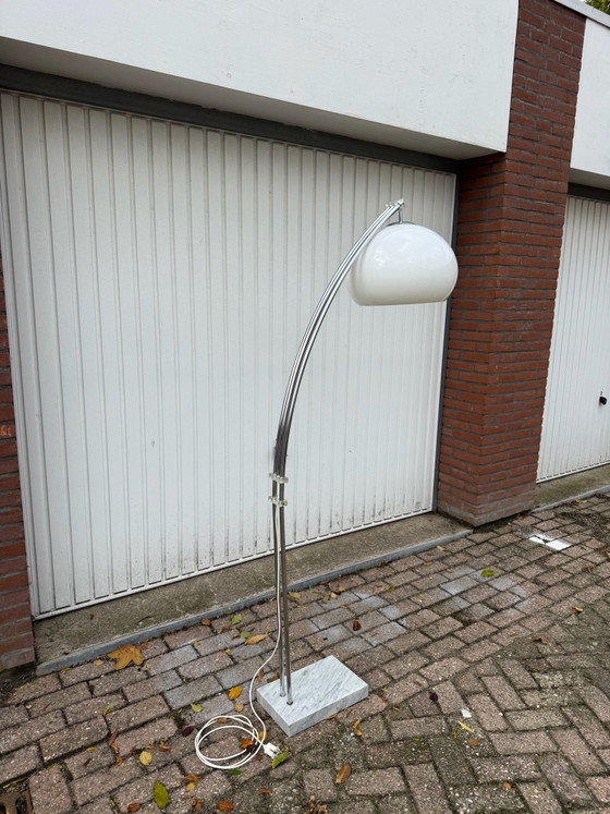 Vintage Goffredo Reggiani Italian design arc lamp, Floor lights, Chrome, Marble, Grey (photo 4 of 14)