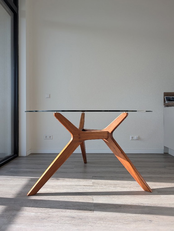 Tavolo da pranzo rotondo in vetro Maricielo 130 cm (La Redoute) – AM.PM (Base in noce) – Tavoli da pranzo (photo 4 of 7)