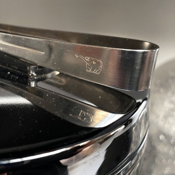 Image 1 of Elephant Vintage 1970s Japan Stainless Steel Ice Bucket with Tongs
