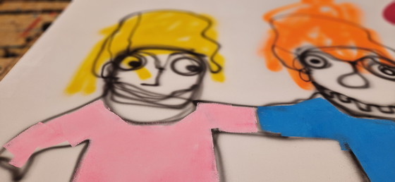 Image 1 of Peinture tendue Hamelink : joie connectée