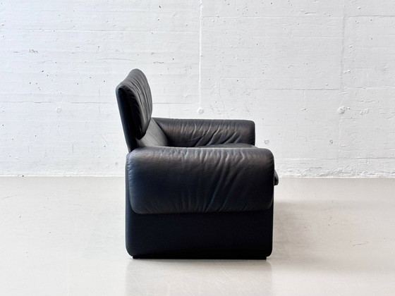 Zwarte leren bank De Sede DS-2011, jaren 80 – 2 zitsbanken, Leather (photo 3 of 16)
