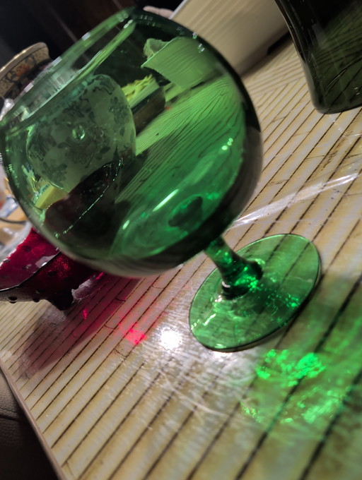 Mondgeblazen Green Emerald Bonbon Glas