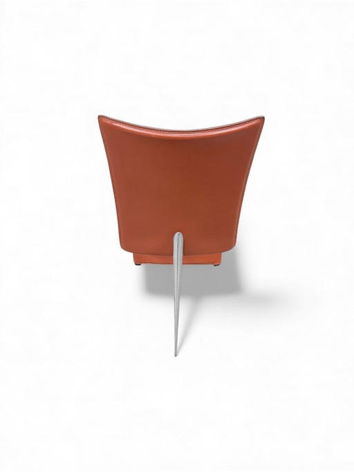 Italian Modern Red Leather Chair by Philippe Starck, 1980s