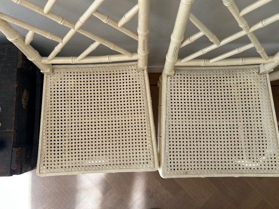 Image 1 of 4 x Faux bamboo stoelen 