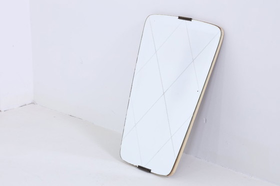 Image 1 of Specchio d'epoca anni '60 | Specchio da appendere di metà secolo Specchio di legno retrò inclinato Vintage #05-95