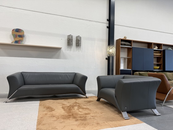 Rolf Benz 322 2.5-seater sofa Grey Leather – 2 seaters (photo 6 of 7)