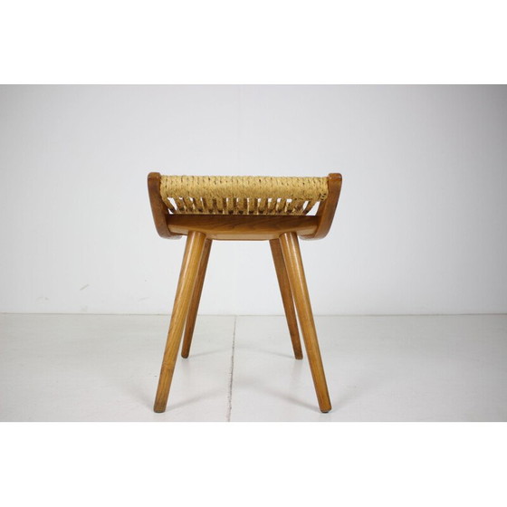 Image 1 of Mid-century wooden footstool Czechoslovakia 1960s