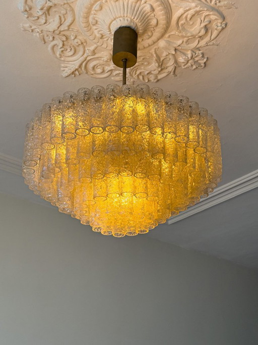 Doria Leuchten Lampadario in vetro smerigliato – 16 luci, ca. 180 elementi in vetro