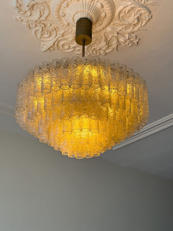 Image 1 of Doria Leuchten Lampadario in vetro smerigliato – 16 luci, ca. 180 elementi in vetro