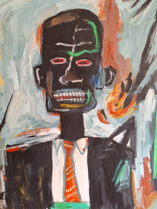 Oil Portrait Homage to Basquiat