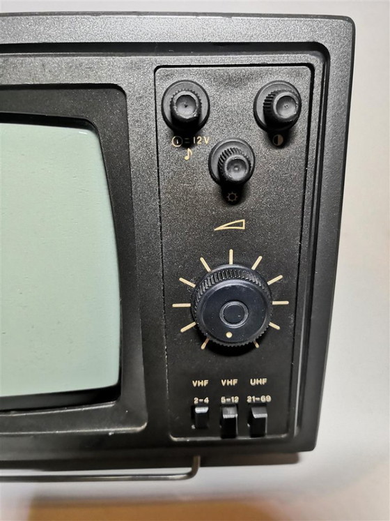 Image 1 of Rare Vintage Soviet Retro Mini Portable TV Collectible / Black & White 80s