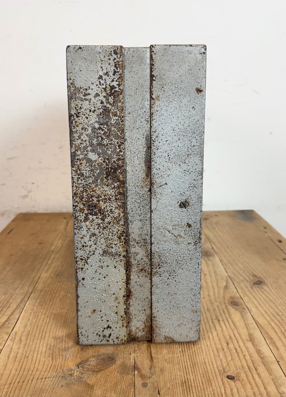 Image 1 of Industrial Square Double Sided Factory Wall Clock from Pragotron, 1970s