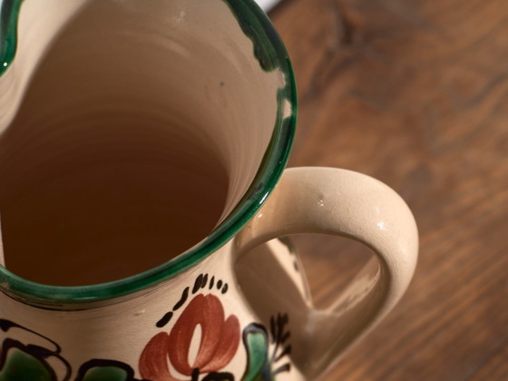 Pair of Vintage Glazed Ceramic Jugs, Central Europe, circa 1950 #1, Crockery, Red (photo 9 of 11)