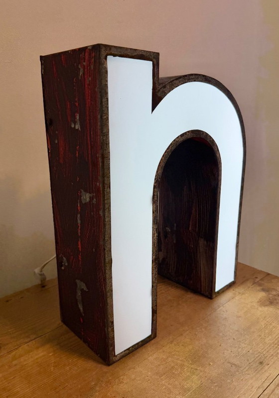 Image 1 of Vintage Illuminated Advertising Letter N , 1960s