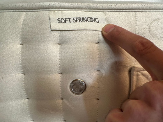 Image 1 of Cama de lujo Vi-Spring «Sublime» | 160 x 220 | Cuero auténtico marrón | Base Sovereign