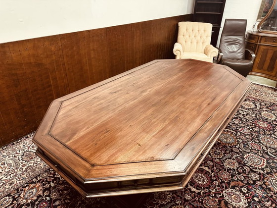 Tavolo da riunione classico inglese con sedie – Set da pranzo, Tessile, Legno (photo 15 of 23)