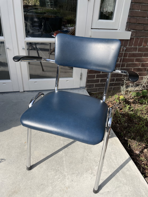 Image 1 of Vintage chrome tubular frame chair Brabantia Gispen style