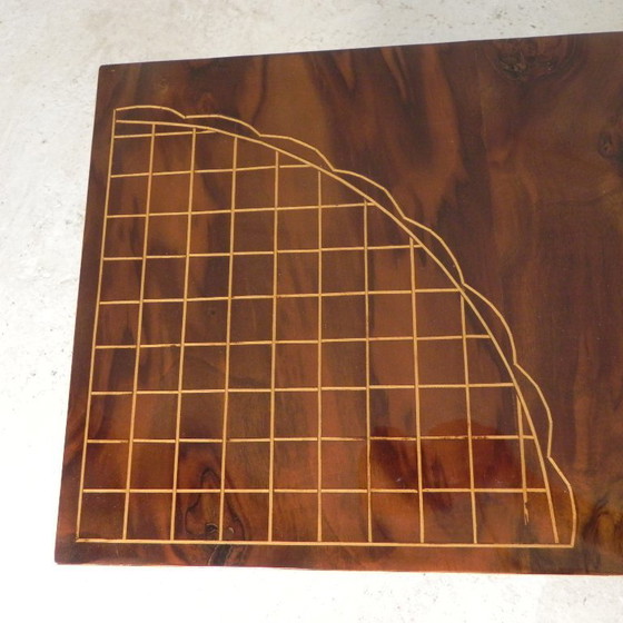 Image 1 of Art Deco style console table with different types of inlaid wood