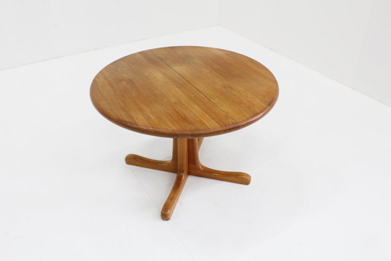 Image 1 of Vintage Danish round extendable dining table solid teak