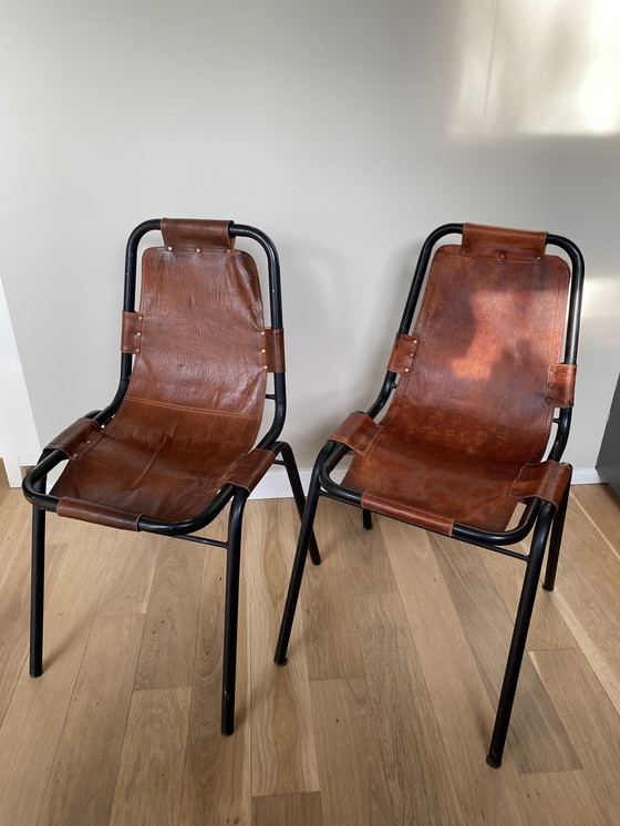 Image 1 of 2 chaises vintage Les Arcs, style Charlotte Perriand