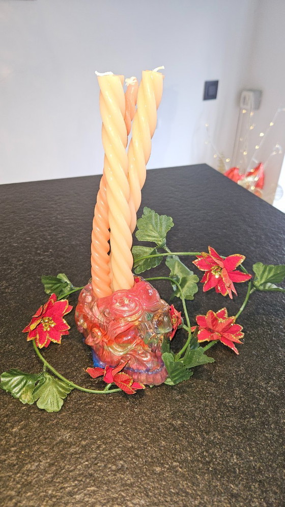 Image 1 of Artequi "Memento Mori" Teschio – Arte fusa a mano e portacandele