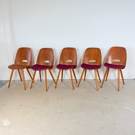 Set di 5 sedie da pranzo vintage – Frantisek Jirak
