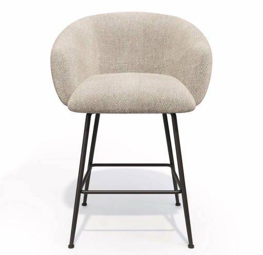 Set of 2 TESS bar stools beige velvet – New in box | SIA Home