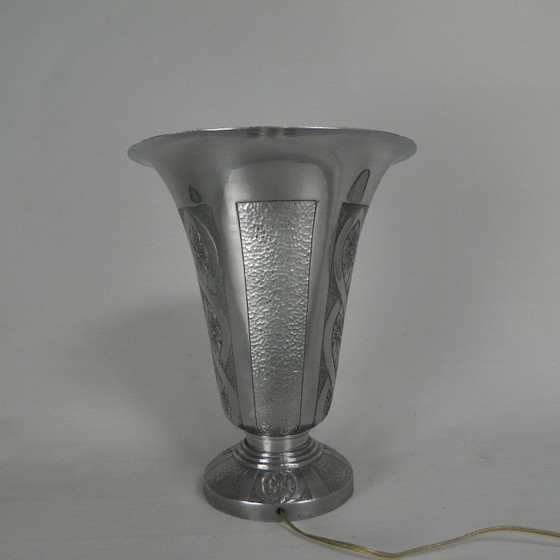 Image 1 of Art-Deco-Tischleuchte aus Aluminium, Stehleuchte, 1930er Jahre