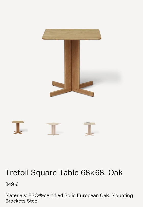 Image 1 of 5 tables design Form & Refine, chêne massif