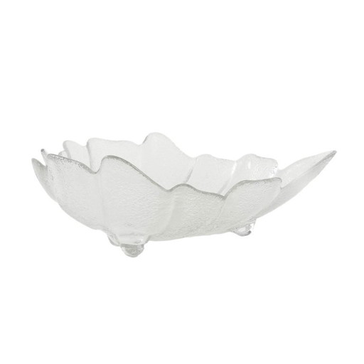 Glazen schaal in de vorm van een blad, Deens design, jaren 70, gemaakt in Denemarken.