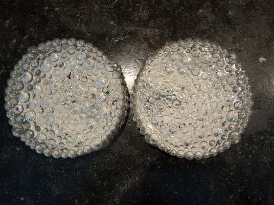 2 Vintage "bubble" glass ceiling or wall lights; Helena Tynell 1960s – Glashütte Limburg, Metal (photo 3 of 15)