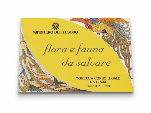 Zilveren munt uit 1993 met flora en fauna.