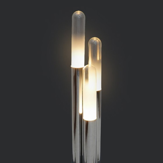 Image 1 of Lampadaire en métal chromé et verre, années 1970