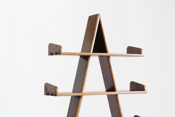 Image 1 of Vintage brutalist piramide boeken kast room divider