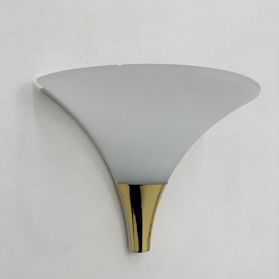 Image 1 of Limburg Glashütte Brass and Glass Wall Lamp Sconce, 1970s