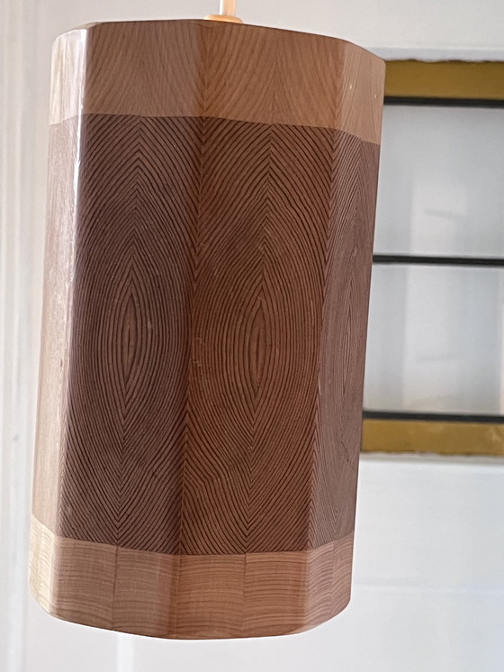 Image 1 of 2 lampade a sospensione vintage in pino scandinavo della metà del XX secolo