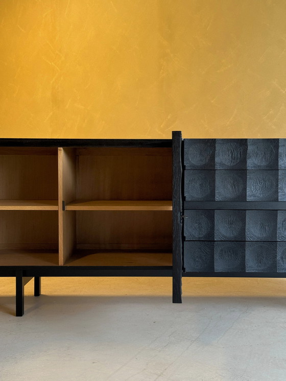 Image 1 of Brutalistisch dressoir in zwart gebeitst eiken van J. Batenburg voor MI België