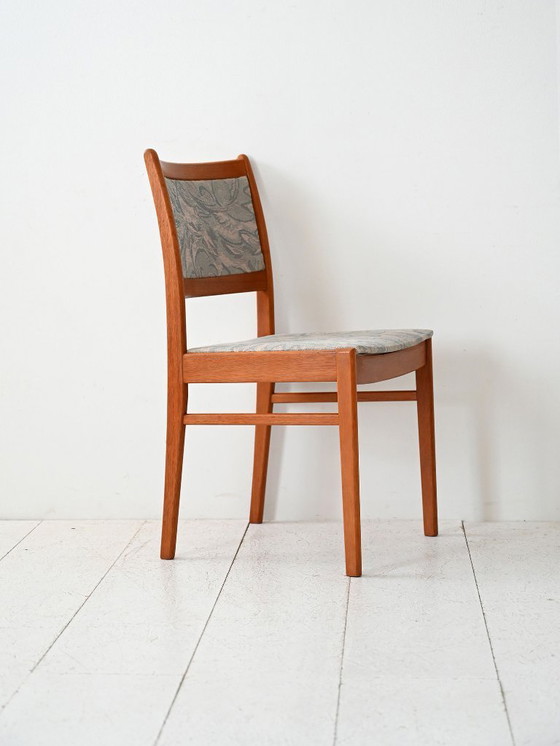 Image 1 of Juego de 4 sillas escandinavas de teca de los años 60 con tapicería original