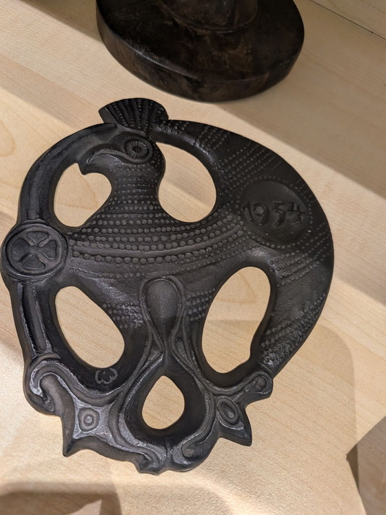 VINTAGE 1954 Ewald Mataré "Phönix" Cast Iron Wall Plaque By Buderus – Wall decoration (photo 5 of 5)