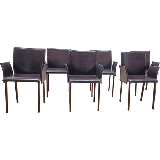 Sedia vintage Margot in cuoio spesso di Cattelan Italia