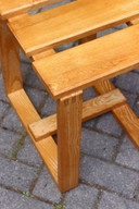 Tabouret bois massif vintage design moderniste 1970s