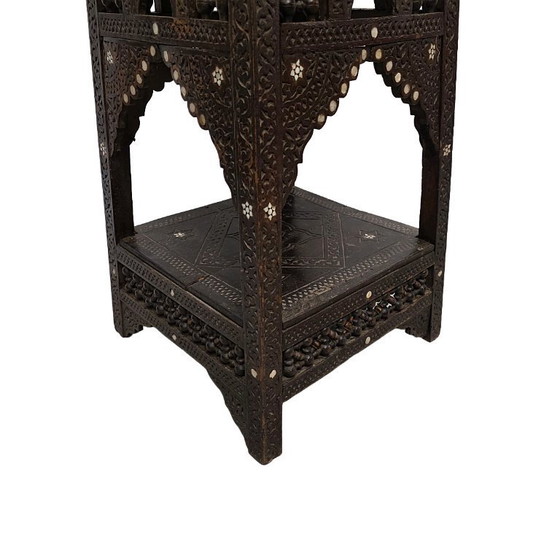 Image 1 of Antique Moroccan mashrabiya side table, late 19th century