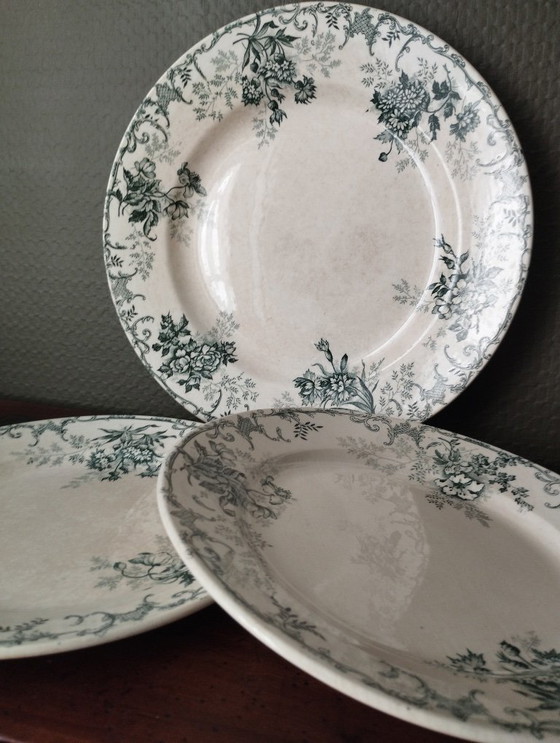 Image 1 of Round dish ø 28cm ironstone Choisy-le-Roi “Floréal”