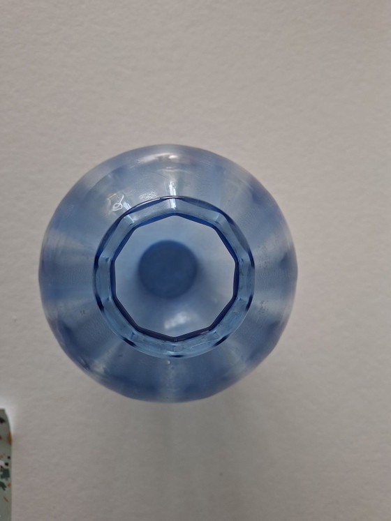 Vaas leerdam vintage, Vazen, Glas, Blauw (foto 2 van 7)