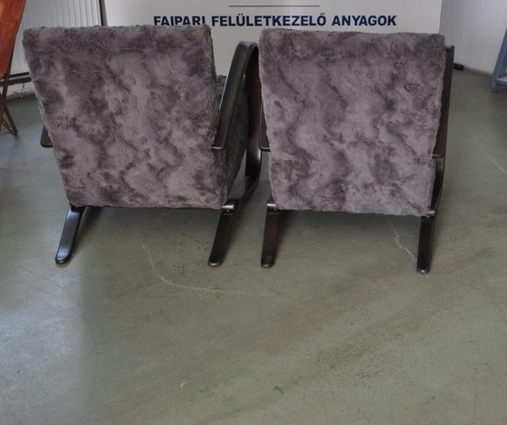 Set of Model H 269 Lounge Chairs by Jindrich Halabala, 1930s, Armchairs, Brown (photo 6 of 7)