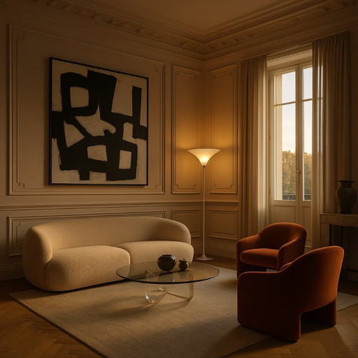 Lampada da terra di design HARCO LOOR anni '80