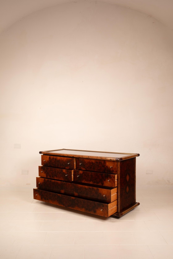 Alberto Smania Marango Cassettiere in radica e bambù Studio Smania – Leather, Brass, Italian Design (photo 23 of 26)