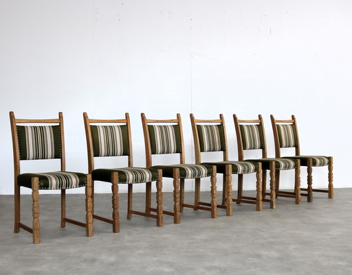 6x Sedie brutaliste in quercia danese