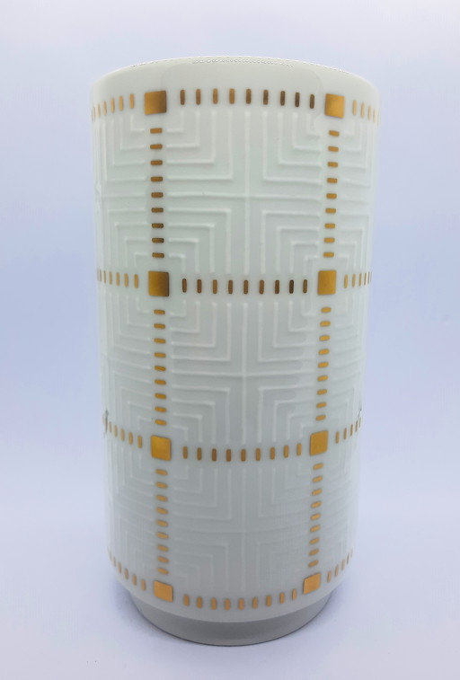 Porcelain vase Heinrich Sel Bavaria white with gold
