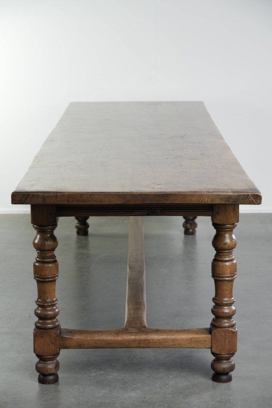 Image 1 of Grote antieke Engelse eikenhouten boeren xxl eettafel in een uniek groot formaat en een prachtig patina uit begin 19e eeuw